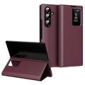 Custodia Samsung Galaxy Z Fold7 Smart Clear View con slot per schede - Rosso vino