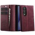 Custodia a portafoglio in pelle di vitello con blocco RFID Samsung Galaxy Z Fold8 Caseme 033 - Rossa