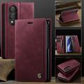 Custodia a portafoglio in pelle di vitello con blocco RFID Samsung Galaxy Z Fold8 Caseme 033 - Rossa