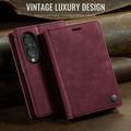 Custodia a portafoglio in pelle di vitello con blocco RFID Samsung Galaxy Z Fold8 Caseme 033 - Rossa