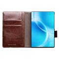 Custodia in pelle a portafoglio Samsung Galaxy Z Fold8 Qialino Classic - Marrone Scuro
