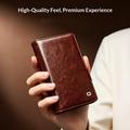 Custodia in pelle a portafoglio Samsung Galaxy Z Fold8 Qialino Classic - Marrone Scuro
