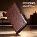 Custodia in pelle a portafoglio Samsung Galaxy Z Fold8 Qialino Classic - Marrone Scuro