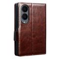 Custodia in pelle a portafoglio Samsung Galaxy Z Fold8 Qialino Classic - Marrone Scuro