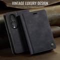Custodia a portafoglio in pelle di vitello con blocco RFID Samsung Galaxy Z Fold8 Ultra Caseme 033 - Nera