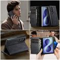 Custodia a portafoglio in pelle di vitello con blocco RFID Samsung Galaxy Z Fold8 Ultra Caseme 033 - Nera