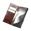Custodia in pelle a portafoglio Samsung Galaxy Z Fold8 Ultra Qialino Classic - Marrone Scuro
