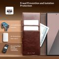 Custodia in pelle a portafoglio Samsung Galaxy Z Fold8 Ultra Qialino Classic - Marrone Scuro