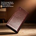 Custodia in pelle a portafoglio Samsung Galaxy Z Fold8 Ultra Qialino Classic - Marrone Scuro