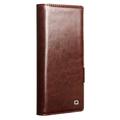 Custodia in pelle a portafoglio Samsung Galaxy Z Fold8 Ultra Qialino Classic - Marrone Scuro