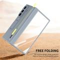Custodia Samsung Galaxy Z TriFold Kickstand con protezione dello schermo in vetro temperato e penna stilo - Grigio