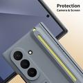 Custodia Samsung Galaxy Z TriFold Kickstand con protezione dello schermo in vetro temperato e penna stilo - Grigio