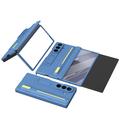 Custodia Samsung Galaxy Z TriFold Kickstand con protezione dello schermo in vetro temperato e penna stilo - Blu cielo