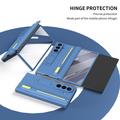 Custodia Samsung Galaxy Z TriFold Kickstand con protezione dello schermo in vetro temperato e penna stilo - Blu cielo