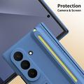 Custodia Samsung Galaxy Z TriFold Kickstand con protezione dello schermo in vetro temperato e penna stilo - Blu cielo