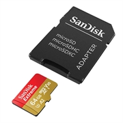 Scheda di memoria SanDisk Extreme microSDXC UHS-I U3 SDSQXAH-064G-GN6AA - 64GB