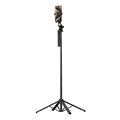 Bastone per selfie / Treppiede telescopico con supporto per telefono - 1.75m - Nero