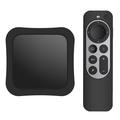 Set top box + telecomando Set di coperture protettive in silicone antigoccia per Apple TV 4K 2021 - nero