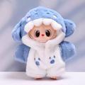 Tuta con cappuccio da squalo per bambola Labubu 17cm - Blu / Bianco
