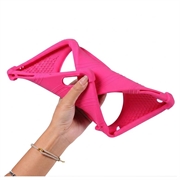 Custodia in silicone antiurto per Lenovo Tab Plus Gen 2 con porta-matita - Rosa shocking
