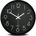 Orologio da parete silenzioso con numeri - 30 cm - Nero / Bianco