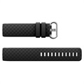 Fitbit Charge 3 Silicone Wristband with Connectors - Black