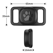 Custodia in silicone Samsung Galaxy SmartTag3 per collare per animali domestici - nera