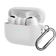 Custodia in silicone per AirPods Pro 2 con moschettone - Bianco