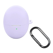 Custodia in silicone per Huawei FreeBuds 6 con moschettone - Viola