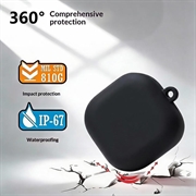 Custodia in silicone con moschettone per Samsung Galaxy Buds 4/Buds 4 Pro - nera
