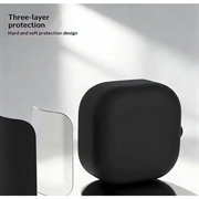 Custodia in silicone con moschettone per Samsung Galaxy Buds 4/Buds 4 Pro - nera