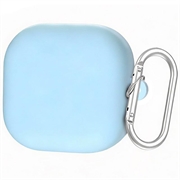Custodia in silicone per Samsung Galaxy Buds 4/Buds 4 Pro con moschettone - Azzurra