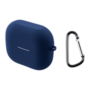 Custodia in silicone per Samsung Galaxy Buds3/Buds3 Pro con moschettone - Blu Scuro
