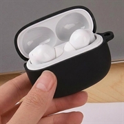 Custodia in silicone con moschettone per Xiaomi Redmi Buds 8 Pro - nera