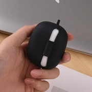 Custodia in silicone con moschettone per Xiaomi Redmi Buds 8 Pro - nera
