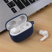 Custodia in silicone per Xiaomi Redmi Buds 8 Pro con moschettone - Blu Scuro