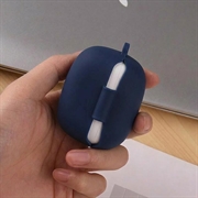 Custodia in silicone per Xiaomi Redmi Buds 8 Pro con moschettone - Blu Scuro