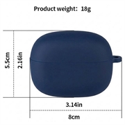 Custodia in silicone per Xiaomi Redmi Buds 8 Pro con moschettone - Blu Scuro