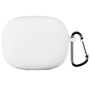 Custodia in silicone con moschettone per Xiaomi Redmi Buds 8 Pro - Bianco