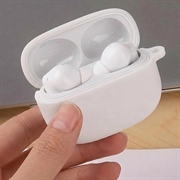 Custodia in silicone con moschettone per Xiaomi Redmi Buds 8 Pro - Bianco