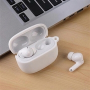 Custodia in silicone con moschettone per Xiaomi Redmi Buds 8 Pro - Bianco