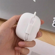 Custodia in silicone con moschettone per Xiaomi Redmi Buds 8 Pro - Bianco