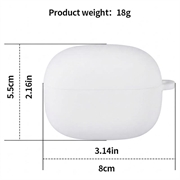 Custodia in silicone con moschettone per Xiaomi Redmi Buds 8 Pro - Bianco