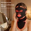 Dispositivo di bellezza per il viso in silicone / Maschera per viso e collo con terapia della luce LED - Nero