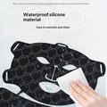Dispositivo di bellezza per il viso in silicone / Maschera per viso e collo con terapia della luce LED - Nero