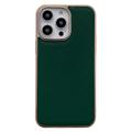 Custodia Rivestita in Pelle Serie Silky per iPhone 14 Pro Max - Verde