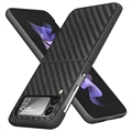 Cover Sottile per Samsung Galaxy Z Flip4 - Fibra di Carbonio - Nera