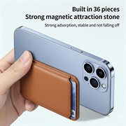 Portacarte magnetico sottile - Compatibile con MagSafe - Marrone