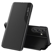 Custodia Flip Smart Clear View per Samsung Galaxy A17 - Nera