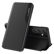 Custodia Flip Smart Clear View per Samsung Galaxy S25 FE - Nera
